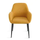 2 křesla s látkovým potahem Bouclè v různých barvách a s kovovým rámem - Teodora Viadurini