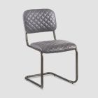 2 židle s volitelnými područkami z pravé kůže a kovové konstrukce – aktovka Viadurini