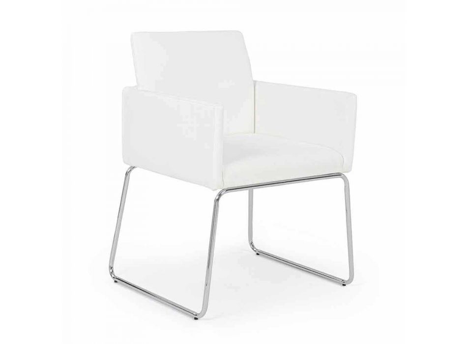 2 židle s područkami potaženými koženkou Modern Design Homemotion - Farra Viadurini