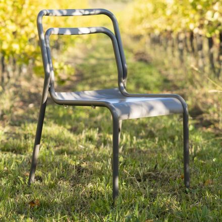 2 vnitřní a venkovní židle ze 100% recyklovaného hliníku v různých barvách – nápoj Viadurini