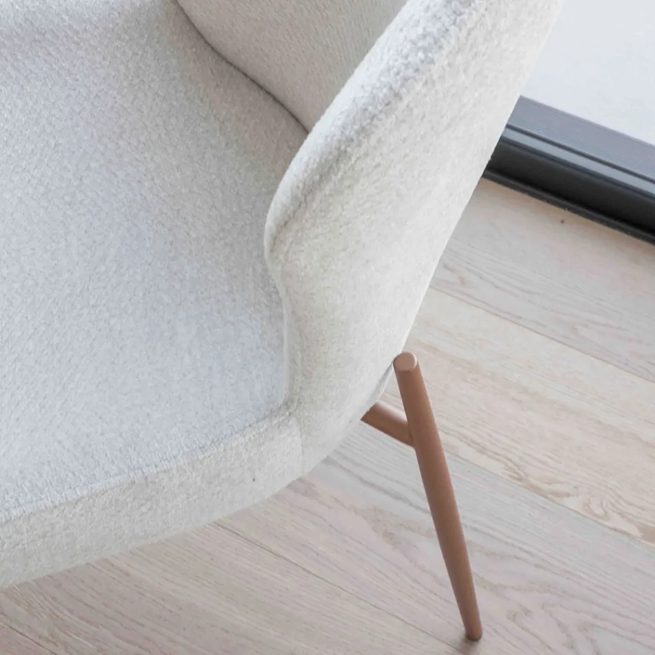 2 interiérové židle z kovu s látkovým sedákem Bliss - Avenia Viadurini