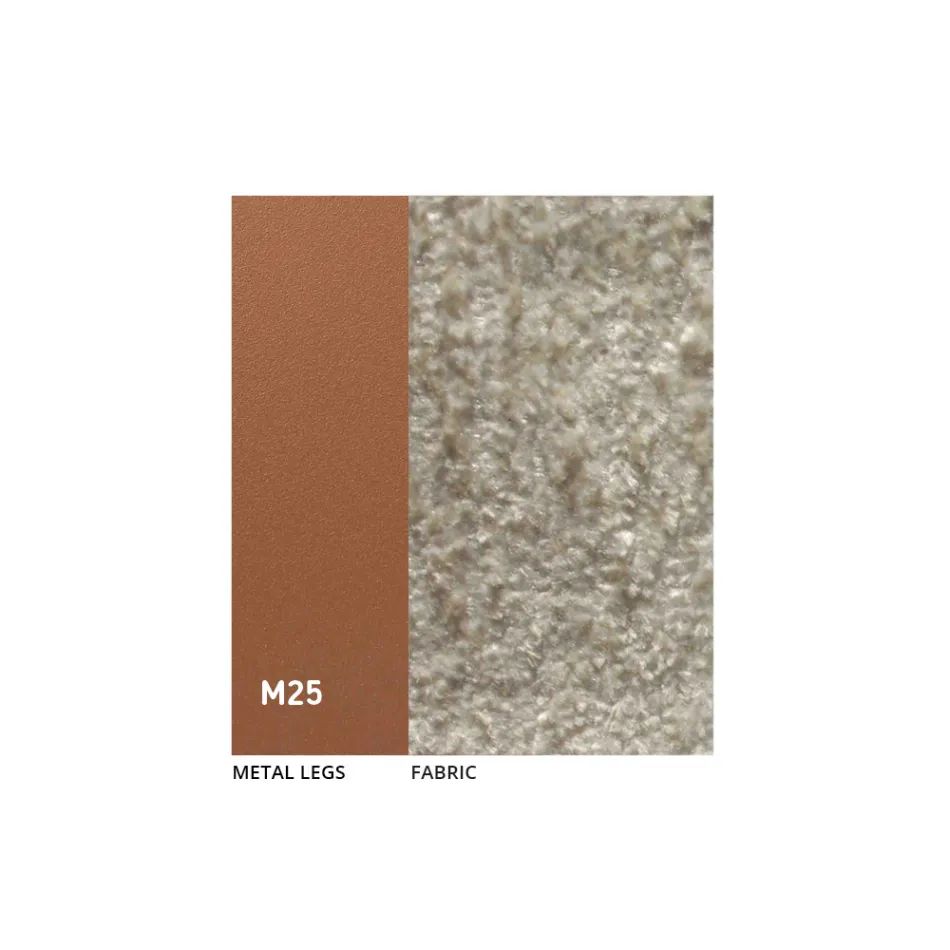 2 interiérové židle z kovu s látkovým sedákem Bliss - Avenia Viadurini