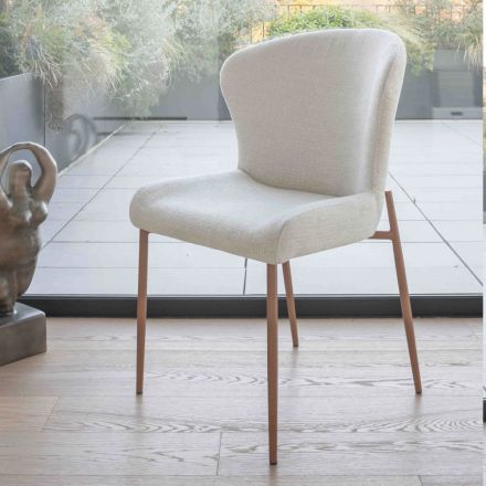 2 interiérové židle z kovu s látkovým sedákem Bliss - Avenia Viadurini