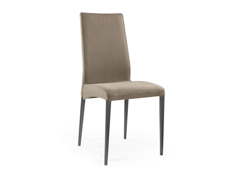 2 jídelní židle v barvě látky Caribou a antracitové nohy Made in Italy – Kite Viadurini