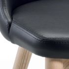 2 židle do obývacího pokoje z ekokůže a přírodního jasanu Made in Italy - Cupcake Viadurini