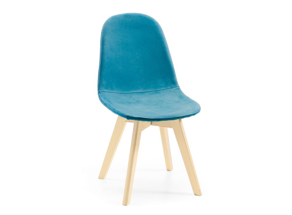 2 židle do obývacího pokoje ze sametové látky a dřeva Made in Italy - Panda Viadurini