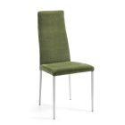 2 židle do obývacího pokoje ze zelené látky a stříbrných nohou Made in Italy - Owlet Viadurini