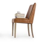 2 designová židle z hnědé koženky a dubového dřeva Homemotion - Gallia Viadurini