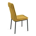 2 čalouněné židle z barevné látky a kovového rámu - Fabrizio Viadurini