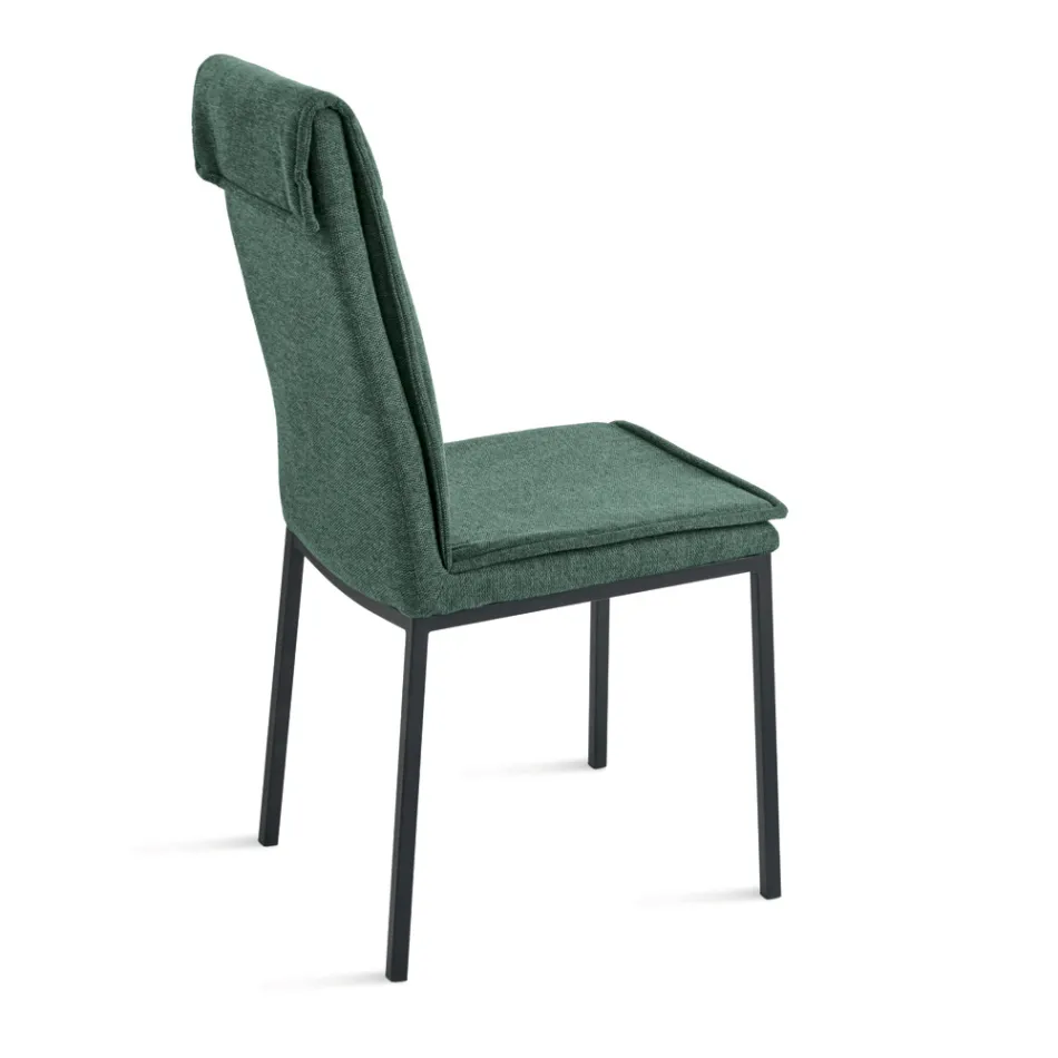 2 čalouněné židle z barevné látky a kovového rámu - Fabrizio Viadurini