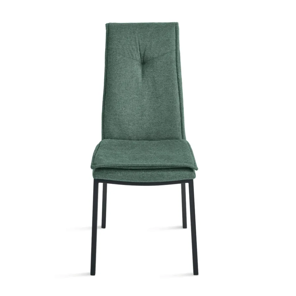 2 čalouněné židle z barevné látky a kovového rámu - Fabrizio Viadurini