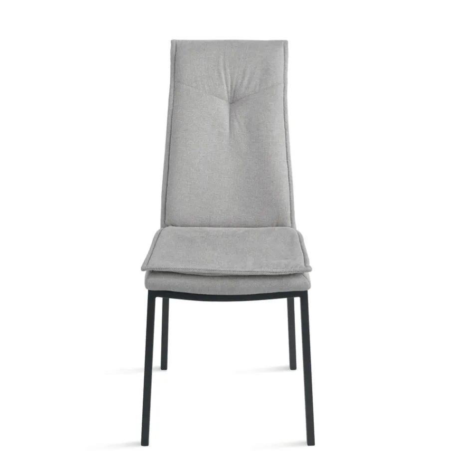 2 čalouněné židle z barevné látky a kovového rámu - Fabrizio Viadurini