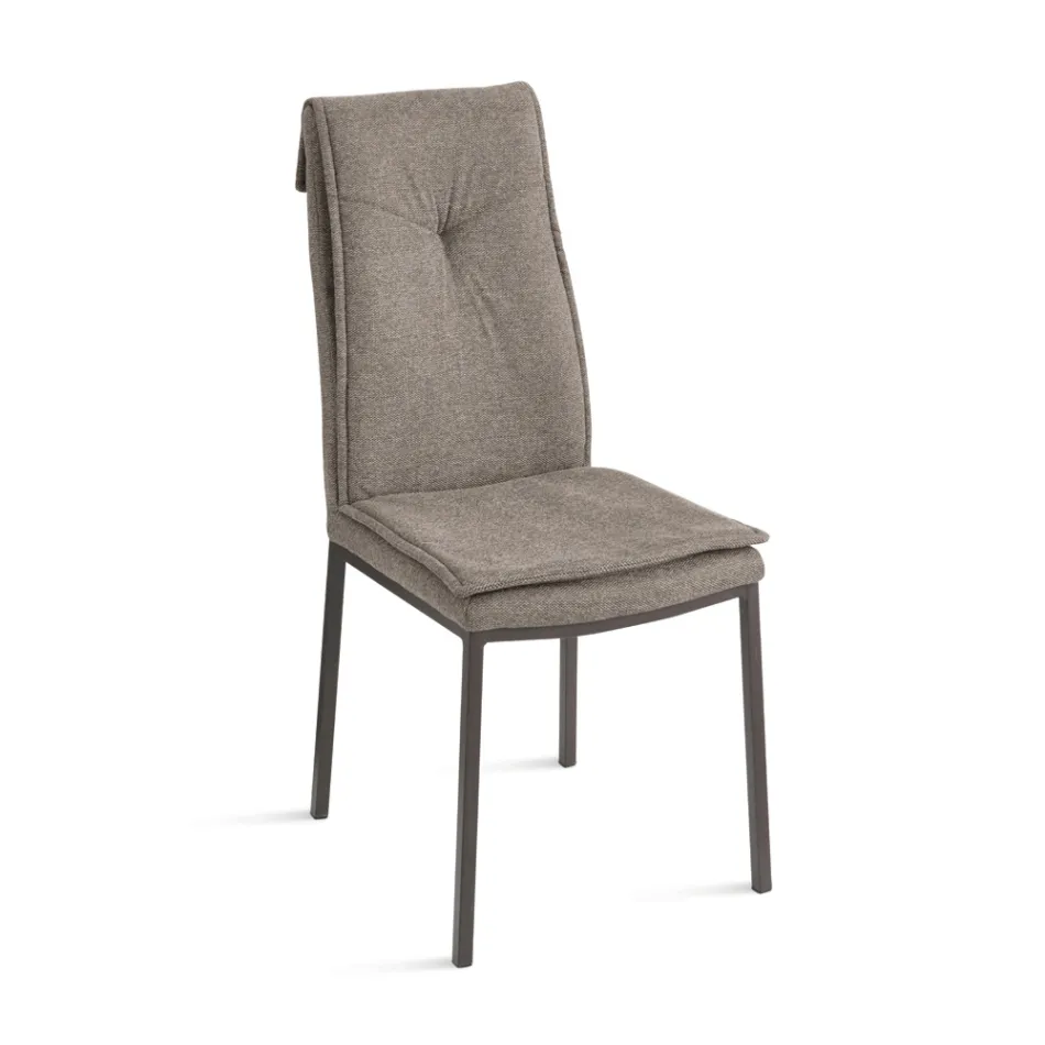 2 čalouněné židle z barevné látky a kovového rámu - Fabrizio Viadurini