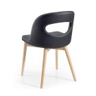 2 židle z černé umělé kůže a jasanových nohou Made in Italy - Cupcake Viadurini