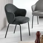 2 látkové židle s pružinovým sedákem a kovovým rámem - Alighieri Viadurini