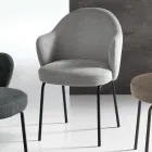 2 látkové židle s pružinovým sedákem a kovovým rámem - Alighieri Viadurini