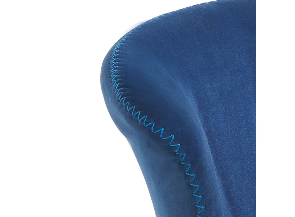 2 židle z mikrovlákna s modrým sametovým efektem – Everest Viadurini