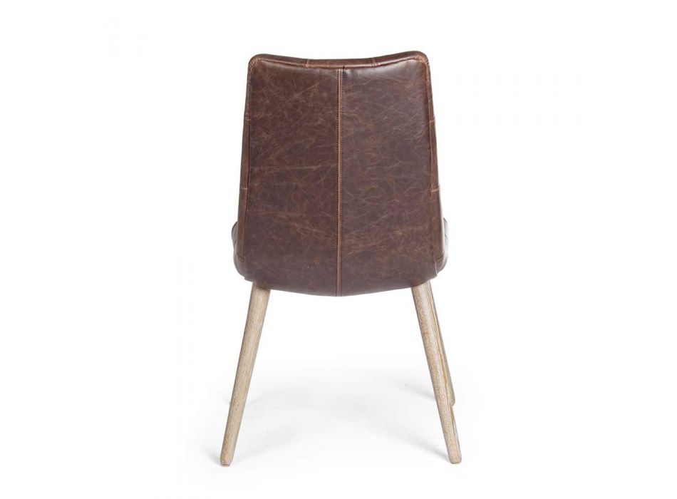 2 moderní židle v průmyslovém stylu potažené koženkou Homemotion - Riella