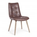 2 moderní židle v průmyslovém stylu potažené koženkou Homemotion - Riella