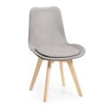 2 monokokové židle z látky v barvě dřeva a železa vyrobené v Itálii – malé