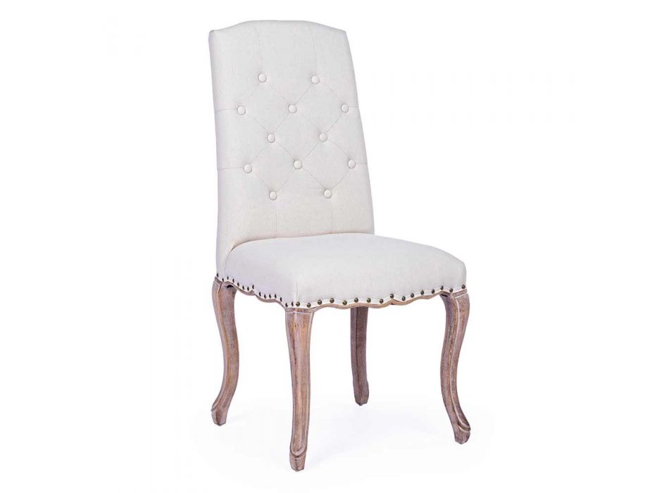 2 jídelní židle s čalouněným a čalouněným sedadlem Homemotion - Mania