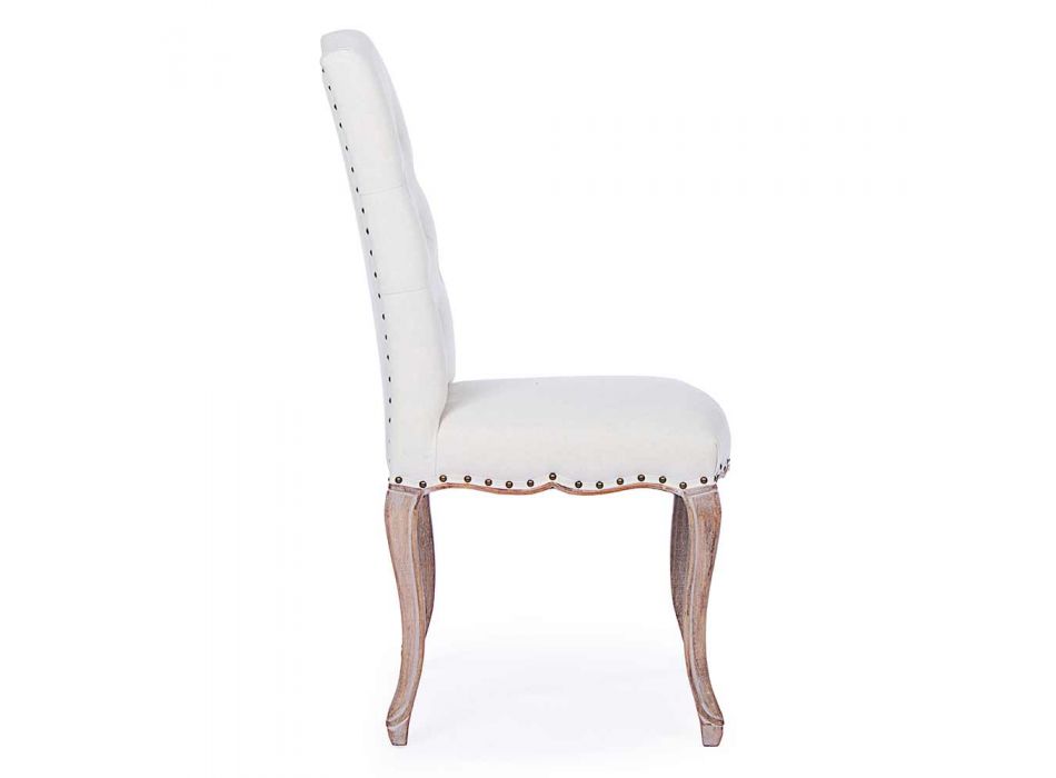 2 jídelní židle s čalouněným a čalouněným sedadlem Homemotion - Mania Viadurini