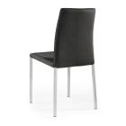 2 židle vyrobené z černé látky a stříbrné ocelové nohy Made in Italy - Cadente Viadurini