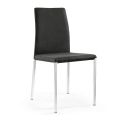 2 židle vyrobené z černé látky a stříbrné ocelové nohy Made in Italy - Cadente
