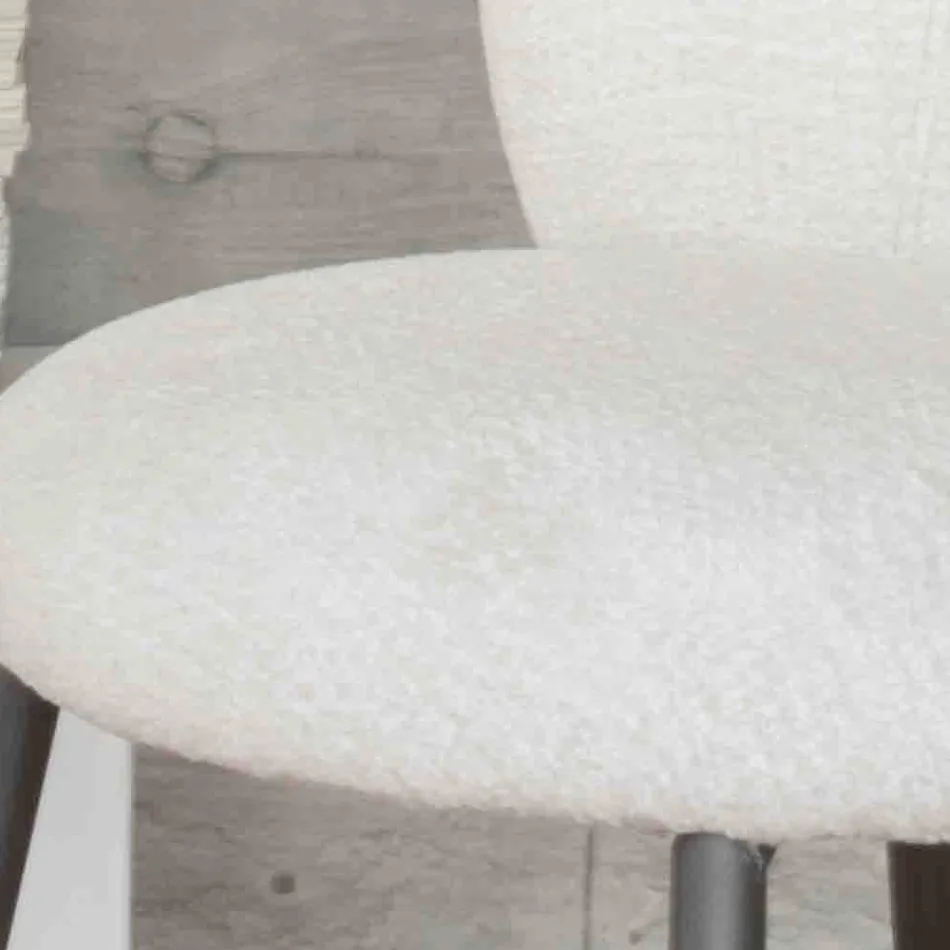 2 židle z grafitového kovu se sedákem z látky Bliss - Lunea Viadurini