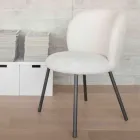 2 židle z grafitového kovu se sedákem z látky Bliss - Lunea Viadurini