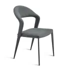 2 židle čalouněné barevnou umělou kůží s lakovanou kovovou podnoží - Boccaccio Viadurini