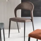 2 židle čalouněné barevnou umělou kůží s lakovanou kovovou podnoží - Boccaccio Viadurini