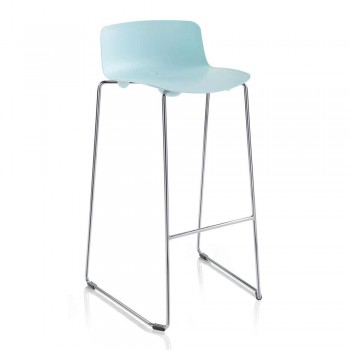 2 vysoké stoličky v kovu a polypropylenu Vyrobeno v Itálii - Chrissie