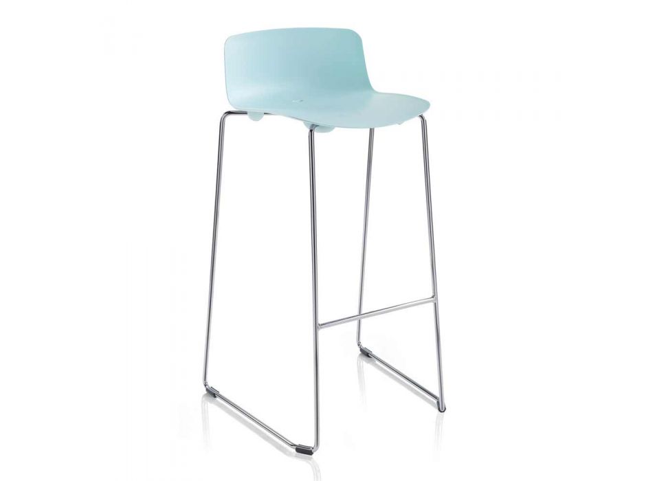 2 vysoké stoličky v kovu a polypropylenu Vyrobeno v Itálii - Chrissie Viadurini