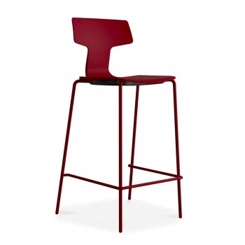 2 stohovatelné barové stoličky z kovu a polypropylenu vyrobené v Itálii - Arlette