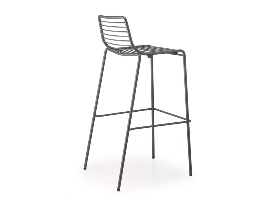 2 venkovní stoličky vyrobené z oceli vyrobené v Itálii - léto Viadurini