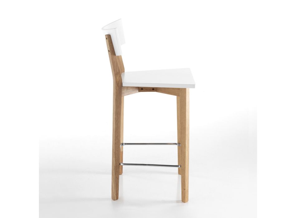 2 židle do obývacího pokoje z masivního dřeva - stříbrná Viadurini