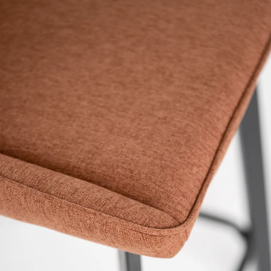 2 stoličky do obývacího pokoje vyrobené s látkovým sedákem a kovovými nohami - Negroni Viadurini