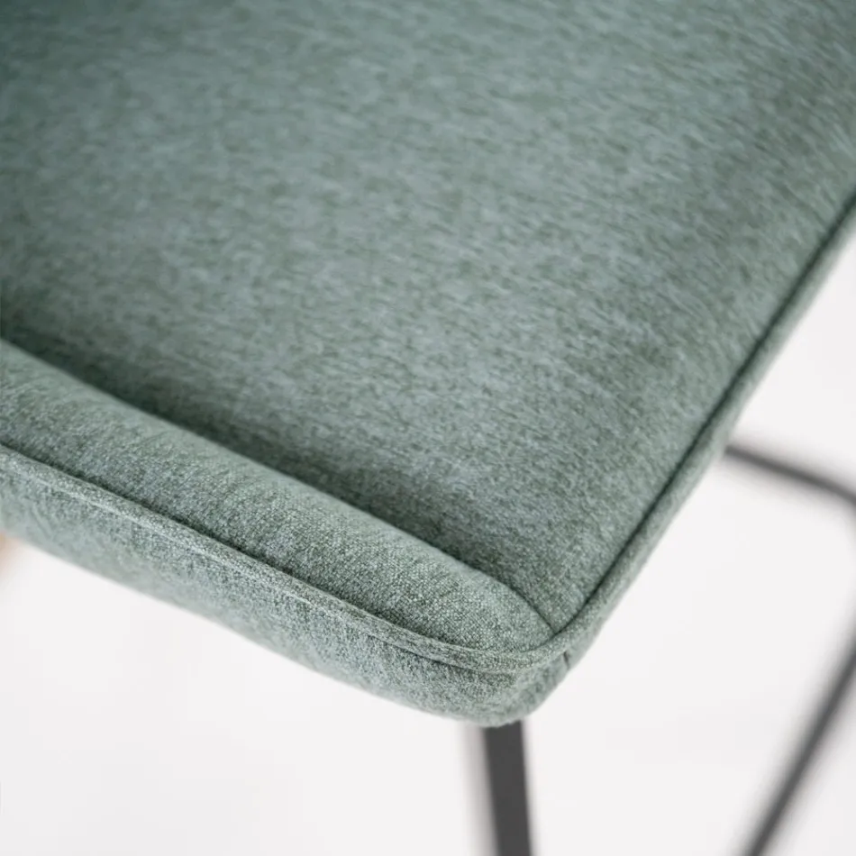 2 stoličky do obývacího pokoje vyrobené s látkovým sedákem a kovovými nohami - Negroni Viadurini