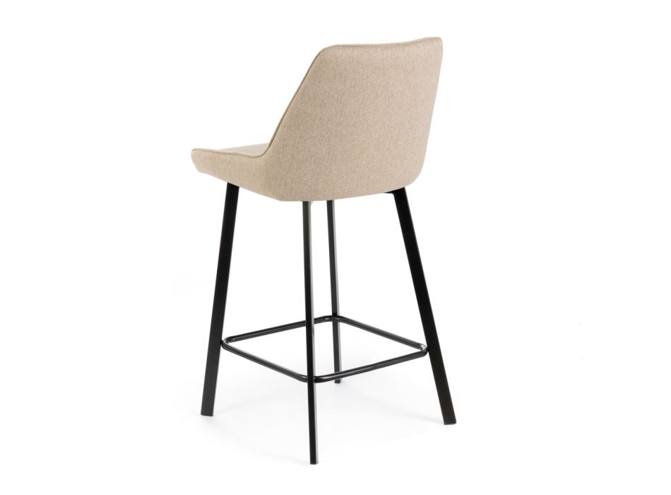 2 stoličky do obývacího pokoje vyrobené s látkovým sedákem a kovovými nohami - Negroni Viadurini