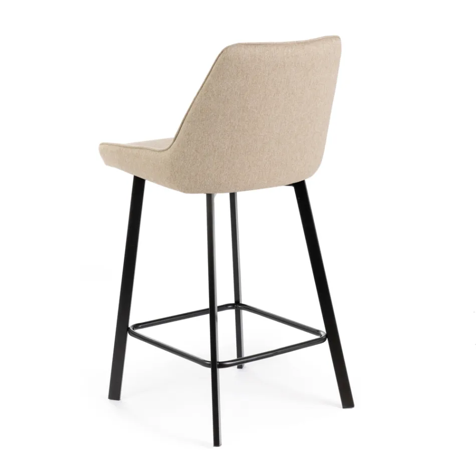 2 stoličky do obývacího pokoje vyrobené s látkovým sedákem a kovovými nohami - Negroni Viadurini