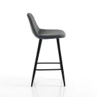 2 taburety z tkaniny s šedým sametovým efektem - Biscia Viadurini