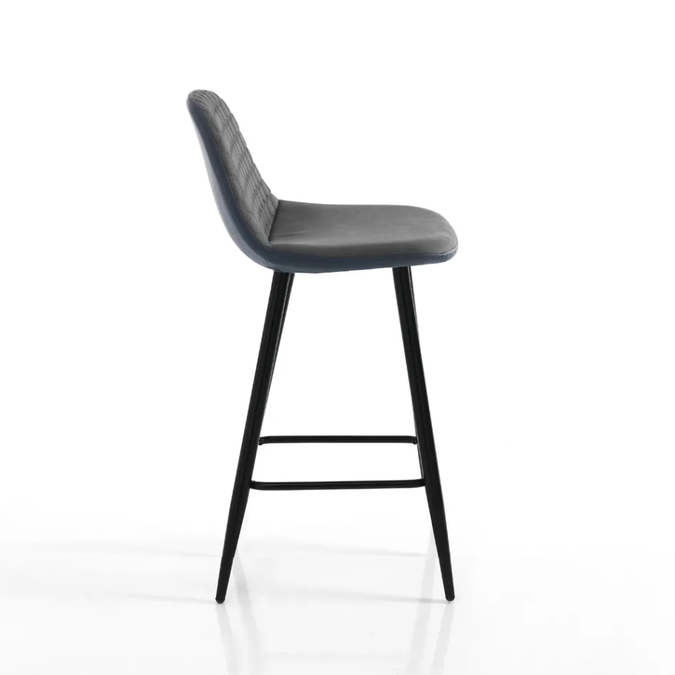 2 taburety z tkaniny s šedým sametovým efektem - Biscia Viadurini