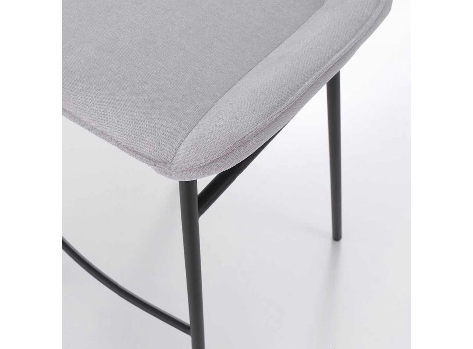 2 moderní kovové stoličky s sedákem z mikrovlákna nebo imitace kůže - Bellino