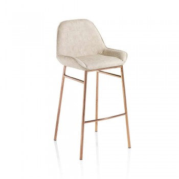 2 moderní kovové stoličky s sedákem z mikrovlákna nebo imitace kůže - Bellino