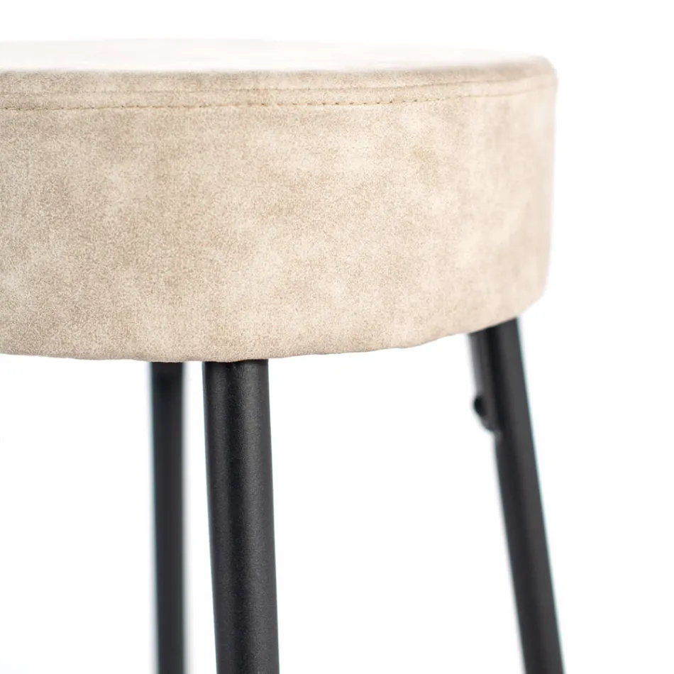 2 taburetky vyrobené ze sedáku z mikrovlákna a kovové konstrukce - Ronik Viadurini