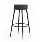 2 taburetky vyrobené ze sedáku z mikrovlákna a kovové konstrukce - Ronik Viadurini