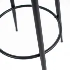 2 taburetky vyrobené ze sedáku z mikrovlákna a kovové konstrukce - Ronik Viadurini