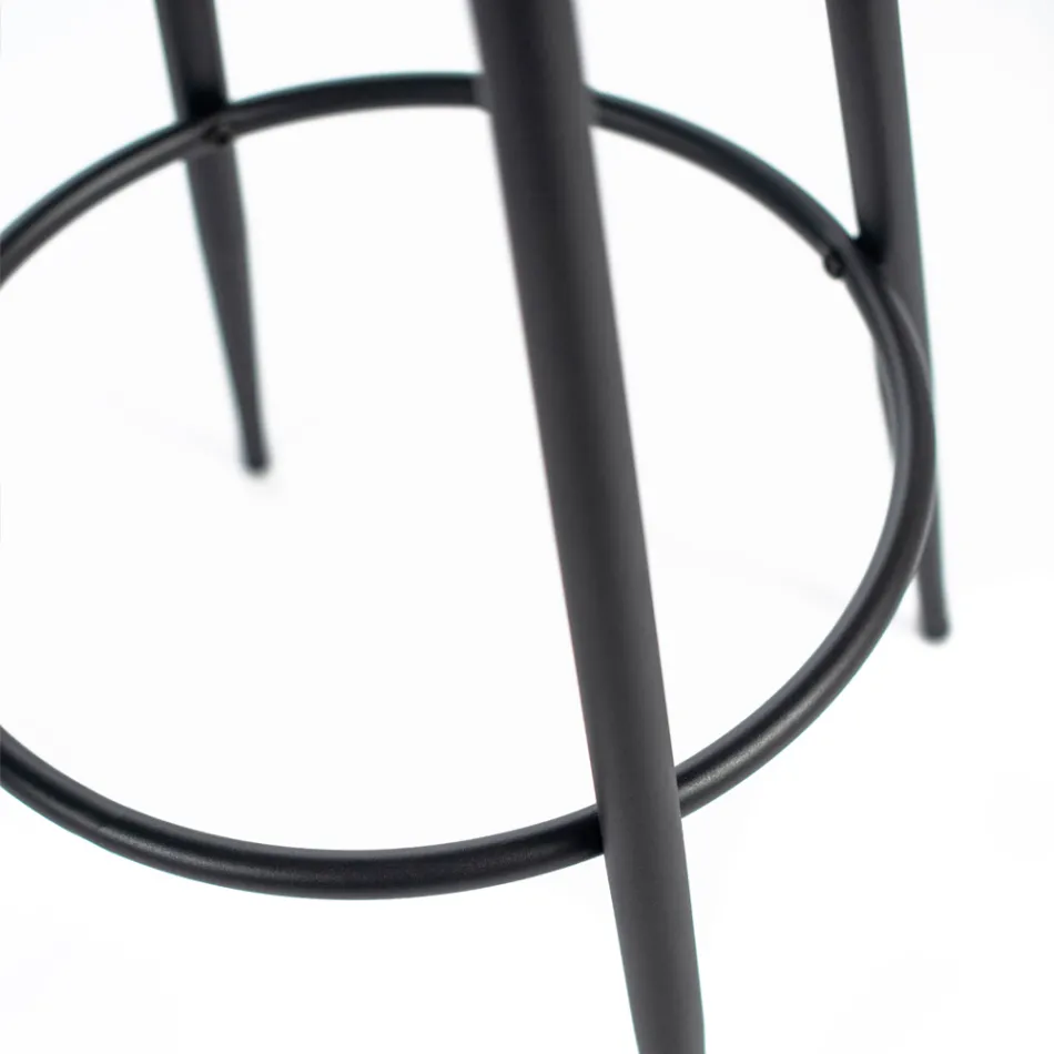 2 taburetky vyrobené ze sedáku z mikrovlákna a kovové konstrukce - Ronik Viadurini