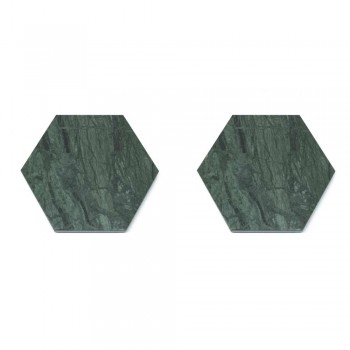 2 šestihranné tácky v bílém, černém nebo zeleném mramoru Vyrobeno v Itálii - Paulo